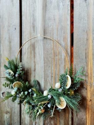 Taller Navidad CORONA PUERTA